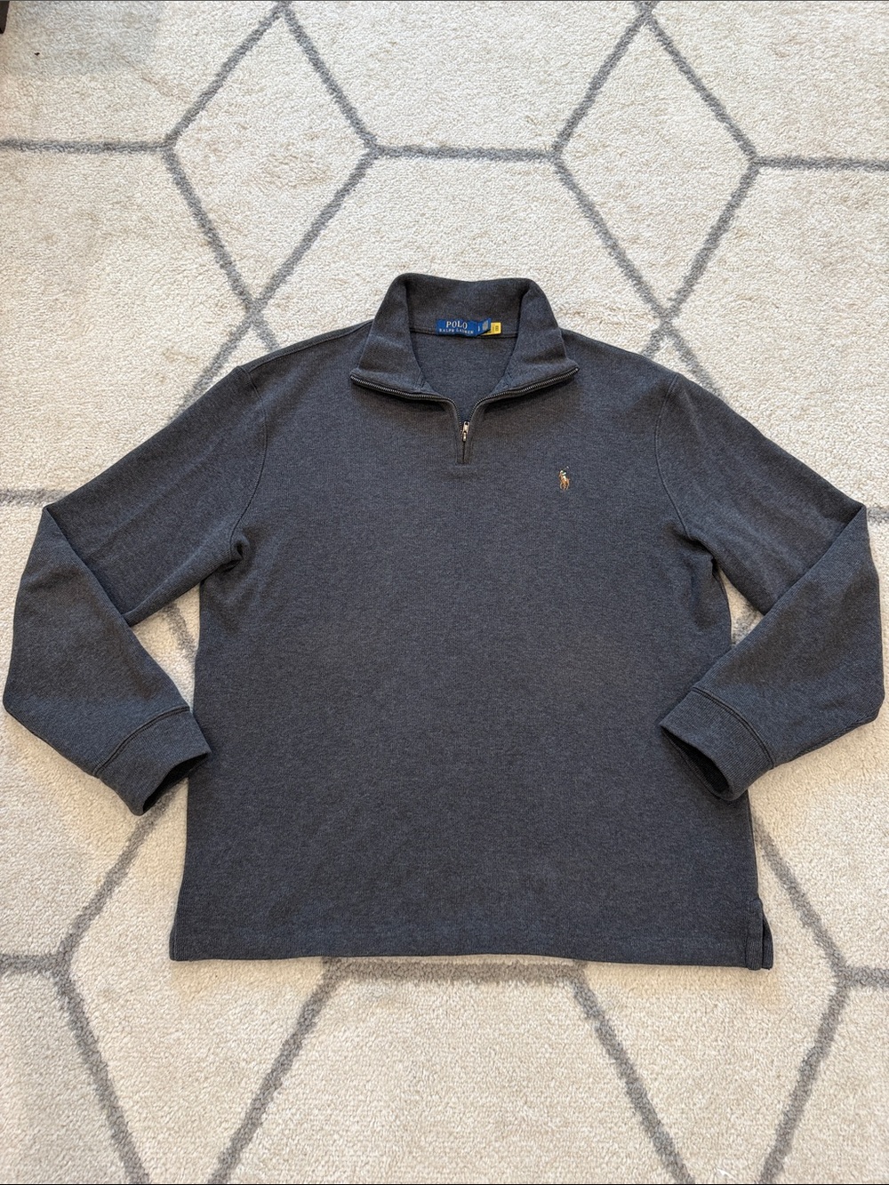 Polo by Ralph Lauren Charcoal Quarter-Zip Pullover